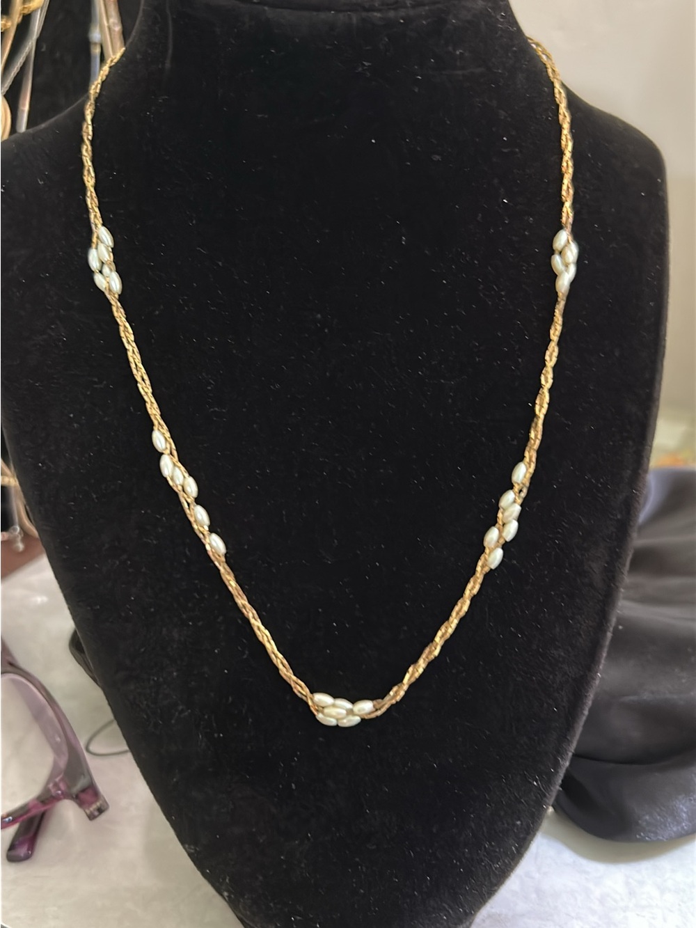 Vintage Monet Pearl Station Rope Necklace